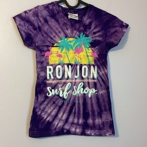 Ron Jon Surf Shop Myrtle Beach Purple Spiral Tie Dye Graphic T-shirt size M
